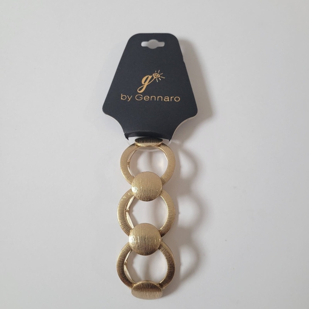 G By Gennaro Brushed Gold Tone Stretch Bracelet NWT